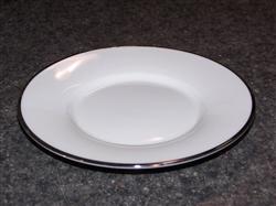 White Saucer w/silver trime